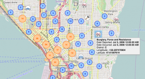 Seattle Crime Map created with Tom Sawyer Perspectives