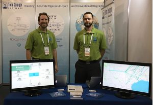 Tom Sawyer staff in the booth demonstrating MBSE diagram automation in Australia.